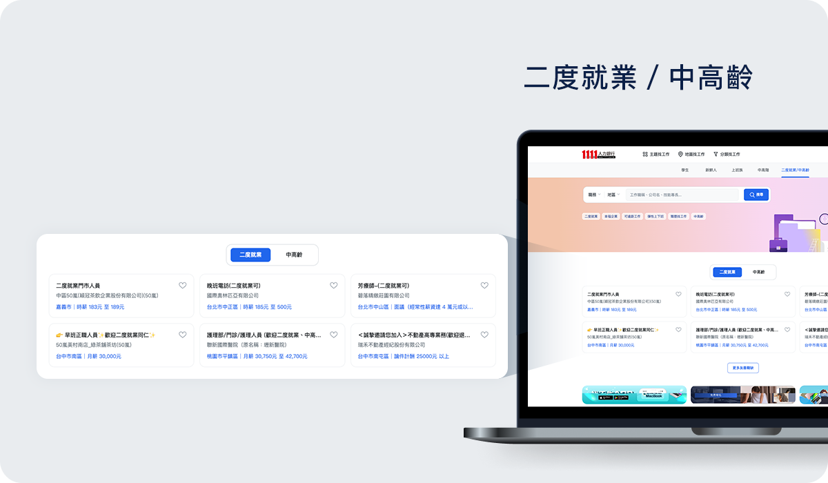 二度就業/中高齡推薦工作-友善職缺